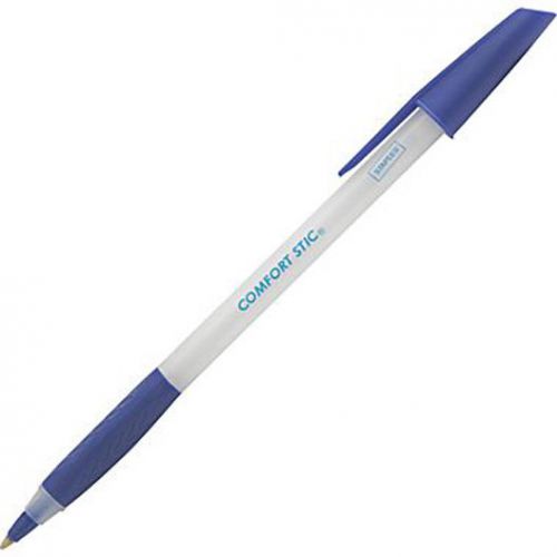 Staples Comfort Stic Grip Ballpoint Pens Medium Point Blue Dozen Triangle Grip