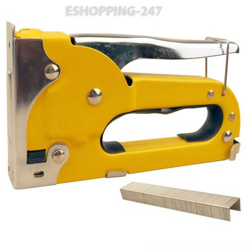 DIY Tool Heavy Stapler Duty Yellow Staple Gun Upholstery Tacker Easy Squeezing
