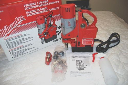 MILWAUKEE 4270-20 1/2&#034; Compact Electromagnetic Drill Press with chuck adaptor