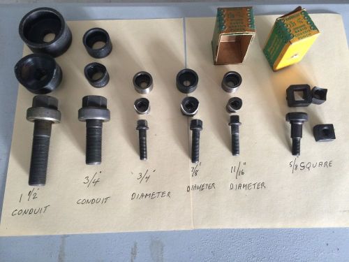 Lot of (6) greenlee conduit knockout punches for sale