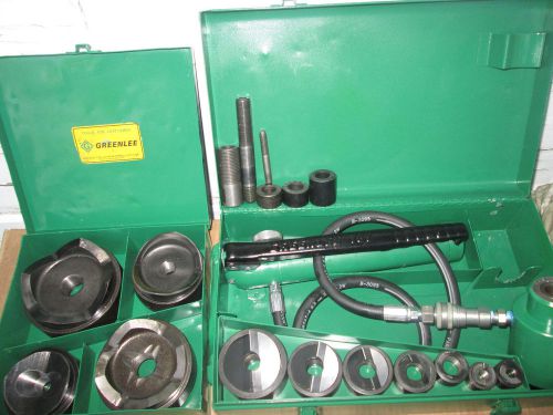 Greenlee 7306SB &amp; 7304  1/2 ”– 4&#034;  hydraulic slugbuster  knockout  set 767 pump 746