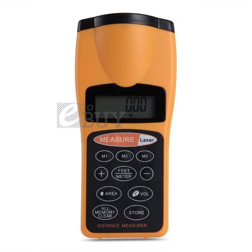 Ultrasonic Laser Pointer Distance Meter Measure Backlight 18M/60FT Orange
