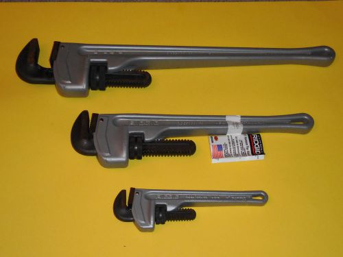3 NEW RIDGID ALUMINUM PIPE WRENCH 10&#034; 18&#034; AND 24&#034; , FREE SHIPPING!!!