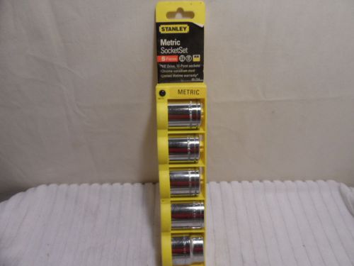 New Stanley Metric Socket Set 1/2&#034; Drive 12 Point Sockets and Case