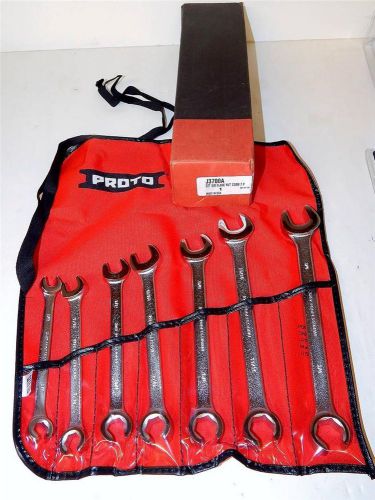New PROTO J3700A 7 pc Flare Nut Wrench Set 6 Point 3/8-3/4 in