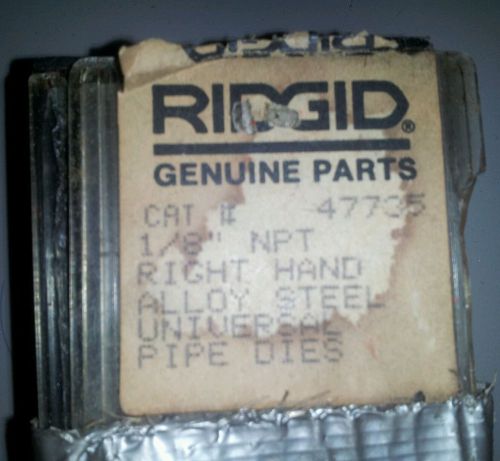 RIDGID 47735 1/8&#034; Right Hand Alloy Steel Universal Pipe Dies