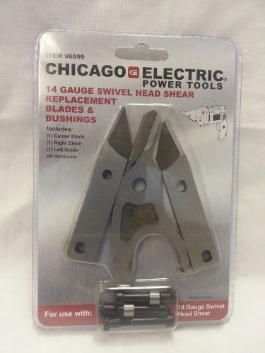 Chicago electric 14 gauge swivel head shear replacement blades &amp; bushings - new for sale