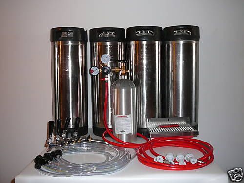 4 tap kegerator conversion kit with 4 pin lock corny kegs for sale