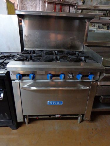 Royal range with 6 open burners and convection oven for sale