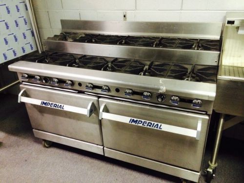 Heavy duty imperial range 60&#034; 10-burner step-up w/ double oven base for sale