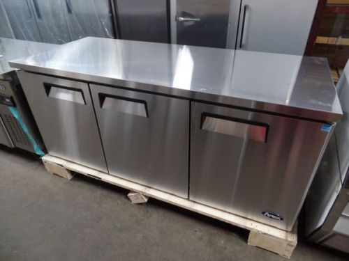 Atosa 3 Door Stainless Steel Work Top Reach In Refrigerator model MGF8404 cooler