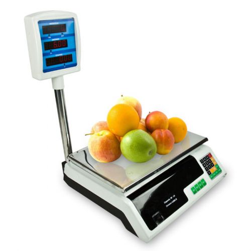 60lb New Digital White Scale Postal Shipping Electronic Price Computing Produce
