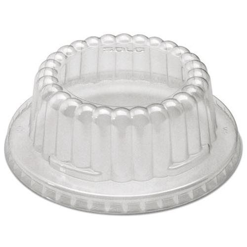Solo® cup company flat-top dome pet plastic lids f/12 oz containers, clear, 1000 for sale