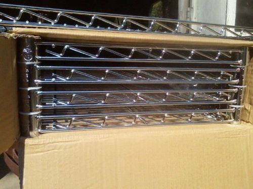 Nexel chrome wire shelving. 4 shelves 24&#034; x 18&#034; with plastic clips, no verticles