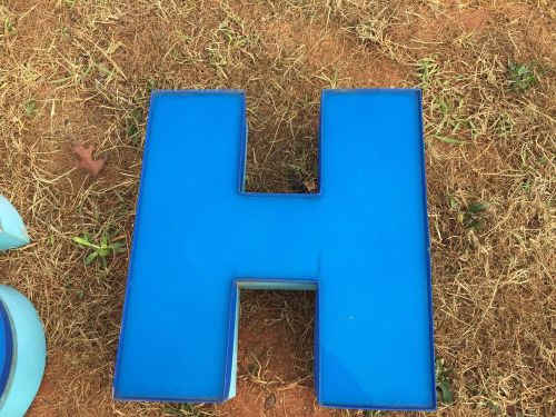 Industrial blue channel aluminum letter &#034;H&#034; with blue face