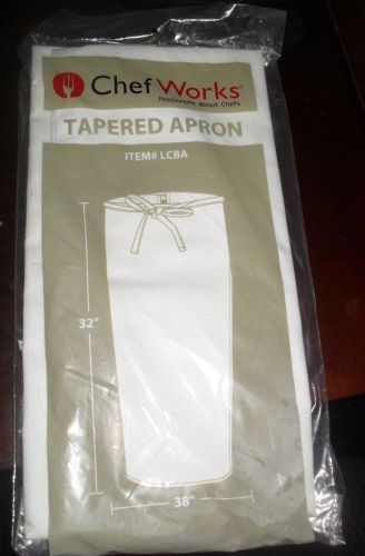 Chef Works Tapered Apron Item LCBA White 32x38&#034; NEW in package