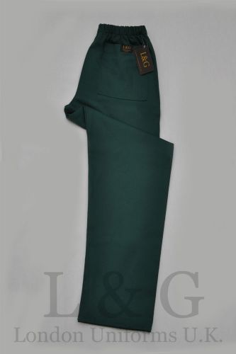 GREEN chef pants (trousers) 100% COTTON L&amp;G London Uniforms U.K.