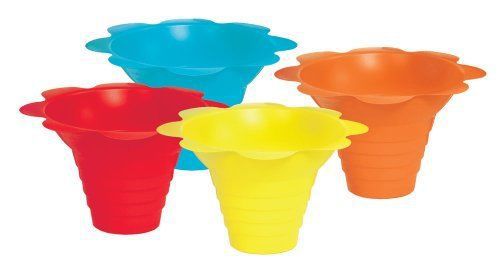 New paragon 4-ounce sno-cone flower drip tray cups  multicolor  100-cup case for sale
