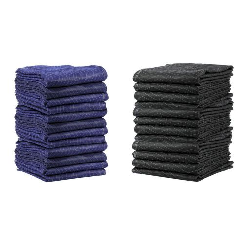 Lot of Blue or Black Moving Furniture Pads Blankets - 12, 24, 48, 120