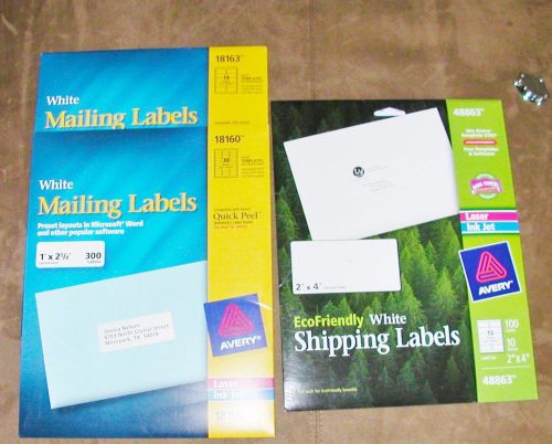 Bargain Lot Avery White Mailing Shipping Labels  Laser Ink Jet  270 Total