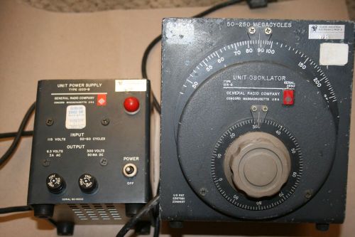 GENERAL RADIO TYPE 1215-B 50-250mcycles AND TYPE 1203-B POWER SUPPLY