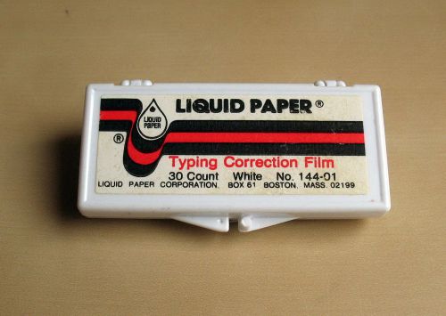 Liquid Paper Typing Correction Film Tape Typewriter Vintage 22 Sheets