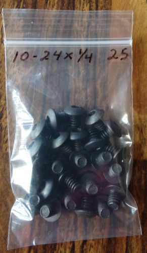 Button head socket cap screw / alloy steel / black oxide /#10-24 x 1/4&#034; / 25 pkg for sale