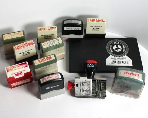 Lot of Accounting stamps with felt stamp pad (DRY)