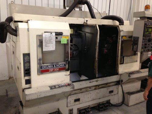 1998 okuma &amp; howa act 2sp-30h twin spindle cnc lathe for sale