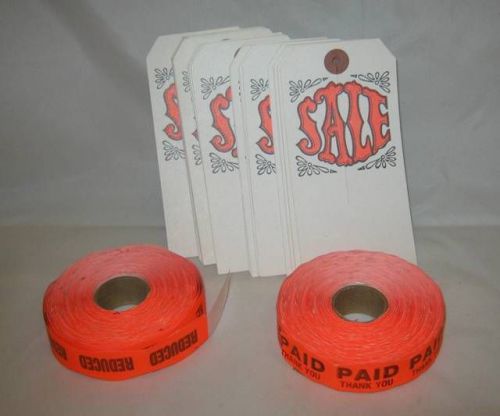 VINTAGE STYLE SALE MERCHANDISE SLIT TAGS/SIGNS &amp; STICKERS RETAIL STORE SUPPLIES