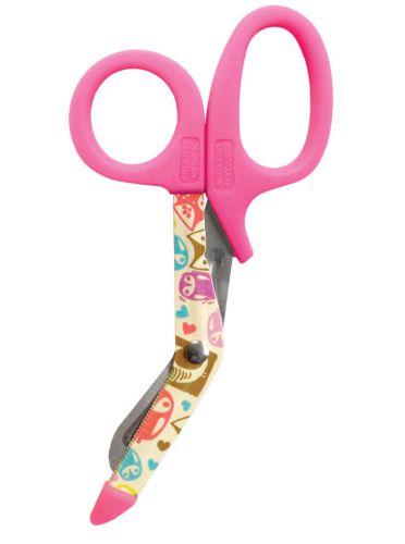 Scissors utility shears medical emt ems 5.5 new pink cream owl blades prestige for sale
