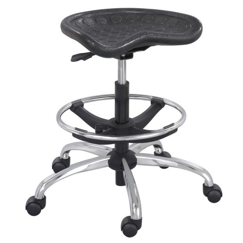 Safco Products Company SitStar Stool with Footring and Casters Black