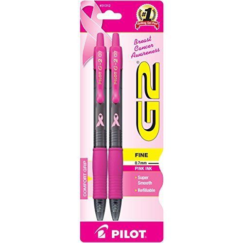Pilot g2 breast cancer awareness pink pens with pink ink, retractable gel ink for sale