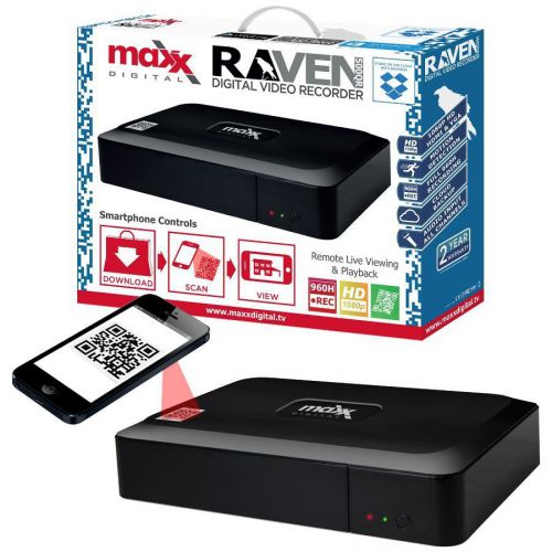 Maxx digital raven 500qr 4 8 channel bnc camera cctv dvr video recorder qr scan for sale