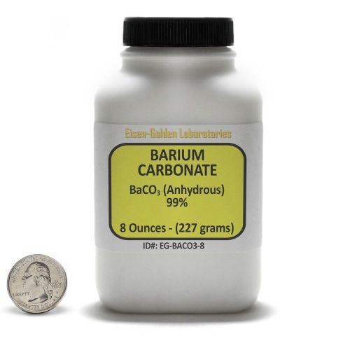 Barium Carbonate [CBaO3] 99% ACS Grade Powder 8 Oz in a Space-Saver Bottle USA