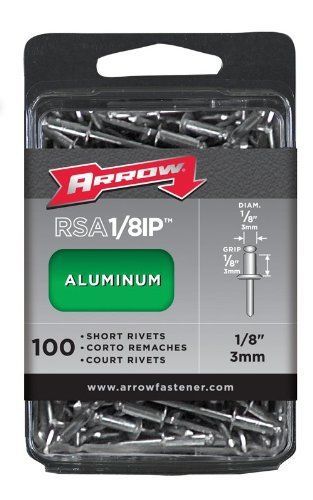 Arrow RSA1/8IP Short Aluminum 1/8-Inch Rivets  100-Pack