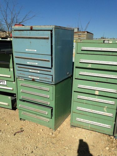 Lista vidmar green 5 drawer tool cabinet box storage machinist mechanic chest for sale