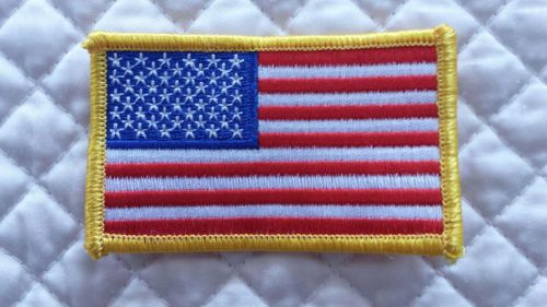Hero’s pride 0001hp embroidered patch,u.s. flag,medgold,3-3/8&#034; x 2&#034;, pkg. of 100 for sale