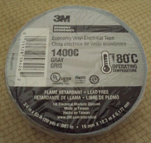 3M 1400C Vinyl Electrical Tape Insulation Adhesive Tape Gray