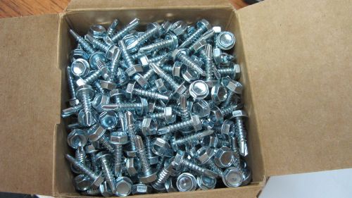 10&#034; x 3/4&#034; unslotted hex washer head self drilling screw zinc #3 point 600 pc for sale