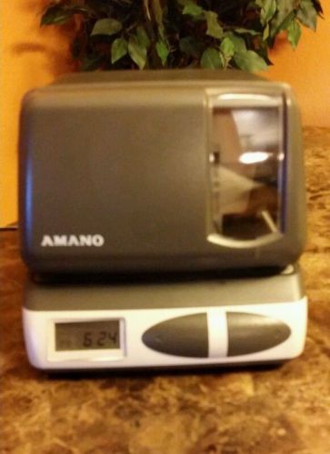 AMANO PIX-21 TIME RECORDER ELECTRONIC TIME CLOCK STAMP RECORDER, WORKS GREAT