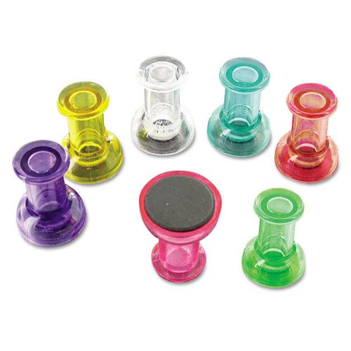 Magnetic Push Pins, Assorted, 6 per Pack