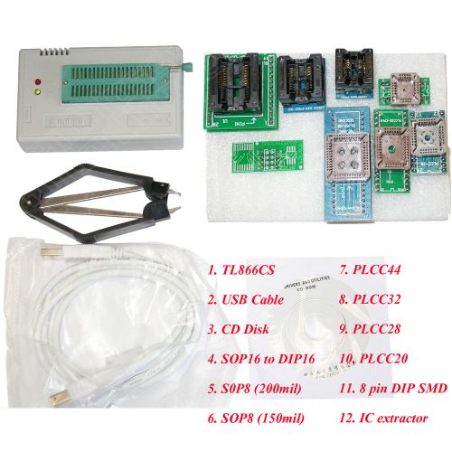 New tl866cs usb programmer eprom eeprom 8+1 adapter extractor for 13000 ics for sale