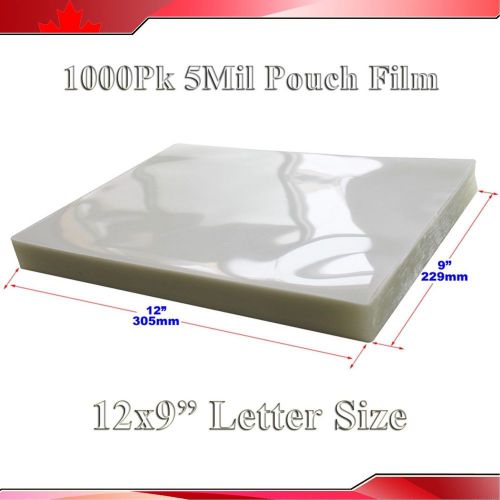Letter Size Clear Laminating Pouch Film 1,000Pk 5Mil 9x12&#034;  Thermal Hot US Ship