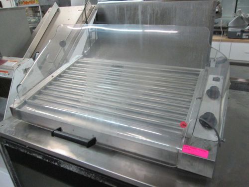 *used* roundup hdc-50a hot dog roller grill w/ sneeze guard - slanted top - 120v for sale