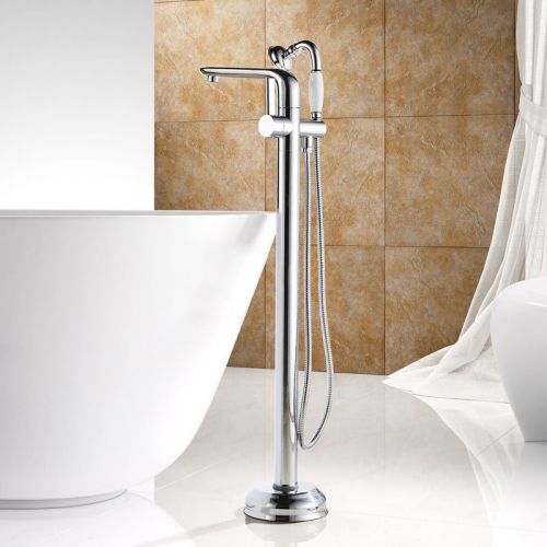 Modern free standing filler faucet for bathtub in chrome finished free shipping for sale