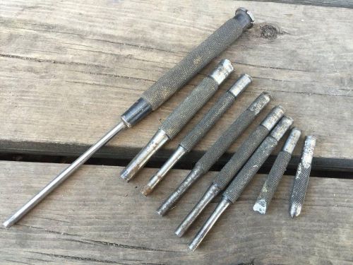 Lot Vintage Starrett Machinist Tool Pin Punches Various Sizes Used