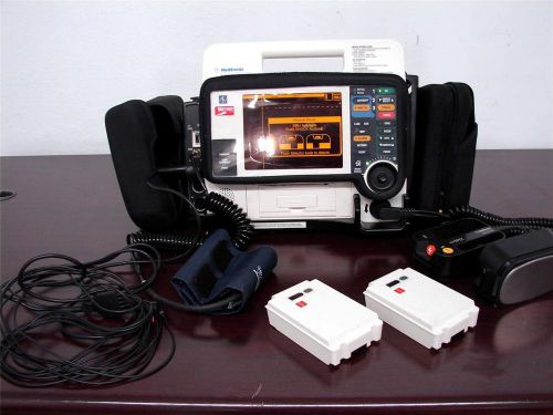 2010 lifepak 12 biphasic ecg nibp spo2 paddles pacing aed 2 batteries cary case for sale