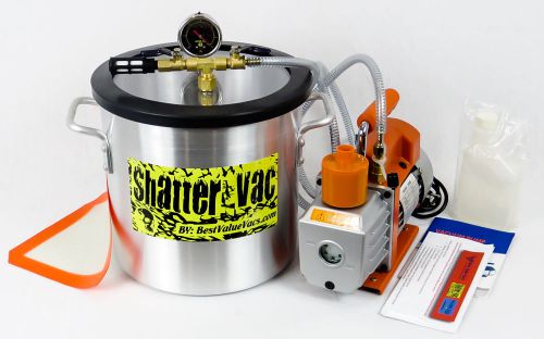 Shattervac 3 gallon vacuum chamber &amp; 3 cfm 2 stage vacuum pump kit for extracts for sale