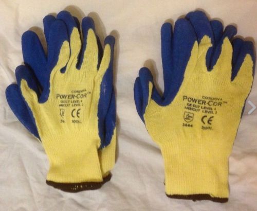 2 Pairs Cordova Power-Cor Gloves w/Cut resistant Kevlar Size L NEW  MPN 3050